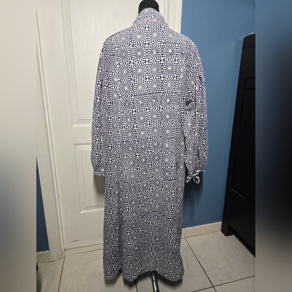 Emily Levine Clemetina Dress Disco Indigo BlockPrint Ultralightweight Cover Up - Picture 3 of 11